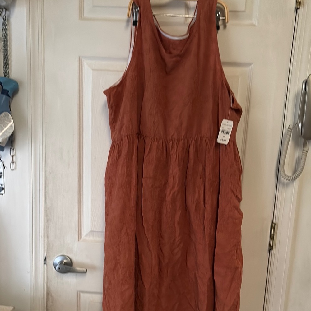Women's Sleeveless Orange Dress